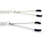Adjustable Tweezer Style Nipple Clamps For Bdsm Experience - Soft Rubber Tips, Metal Chain For Added Weight & Sensitivity - Perfect For Beginners And Experienced Users - Bondage Kink Collection