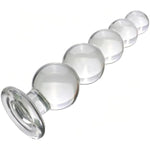 Transparent Anal Beads Butt Plug Adult Toys Masturbators Sex Tools With Safety Bottom, Glass Anal Plug Dildo With Different Sized Beads P-Spot Sex Product For Men And Women (Large)
