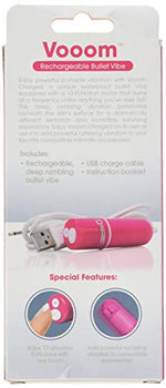 Charged Vooom Rechargeable Bullet Vibe, Pink,1 Count,SCVCHGBULPK