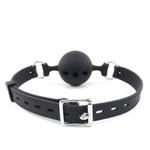 Breathable Silicone Bondage Gag For Sex Games - Women And Men'S Bondage Toys Open Mouth Silicone Sex Ball Gags Muzzle - Silicone Sex Toys Sm Bite Gags For Bondage Restraints (Black, Medium)