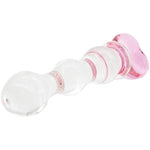 Glass Anal Plug, Crystal Butt Plug Pleasure Wand Anal Beads Dildo Penis Masturbation With Pink Heart