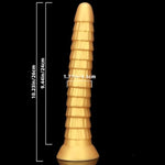 10.23 Inch Gold Color Anal Plug G Spot Dildo With Suction Cup Base, Reusable Prostate Massager With Textures Adult Sex Toy For Men Women