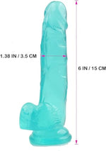 6" Realistic Dildo for Beginners as Adult Sex Toys of Anal Plug, for Buttom Play and G spot Stimulator (Green)