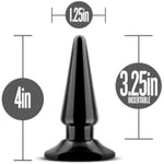 - Basic 4 Inch Vibrating Anal Plug - Tapered For Comfort - 1.25Max Width - Remote Controlled Tunable Vibrations - Anal Sex Toys For Women Men Couples - Black