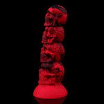 3 Sizes of Red Black Color Skull Dildo Anal Beads with Suction Cup, Bendable Butt Plugs Anal Dildos Adult Sex Toy for Woman Man - S