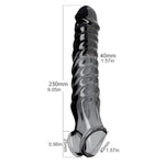 Huge Penis Extension Sleeve with Bullet Vibrator and Cock Ring for Men