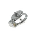 Stainless Steel Flat Chastity Cage With Short Silicone Spreader, Hidden Lock Design, Breathable Cock Cage Adult Sex Toys For Men, Good Concealment, Penis Sm Bondage Devices (40Mm)