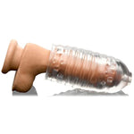 Milker Masturbator Sleeve For Men & Couples. Extra Tight & Thick Ribbed Tunnel For Stimulation. Compatible With The Milker Pro Edition - Semi-Transparent