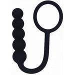 Black Silicone Pull Ring Five Pull Beads Anal Plug For Anal Training