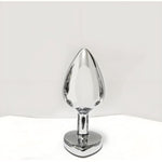Metal Anal Plug, Tapered Butt Plug With Heart Base Anal Trainer For Prostate Massage G-Spot Stimulation Adult Sex Toys For Men Women Couples (S)