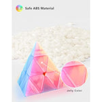 Speed Cube Set, 2X2X2 3X3X3 Pyramid Magic Cube Set, Puzzle Cube Toys Birthday Party Christmas Stocking Stuffers Gift For Kids Teens Adults(Jelly Stickerless)