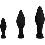 Anal Plug Set Of 3 - Silicone Butt Plug, Increasing Length And Diameter, Narrow Tip, Conical Shape, Wide Base, Anal Training - Suitable For Beginners And Connoisseurs (3.7 Inches - 5.7 Inches)