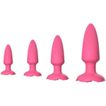 Silicone Anal Plug Training Set For Men Extended Butt Plug Rose Bottom Female Anal Expansion Adult Sex Toys For Massage Prostate And G-Spot (Pink)