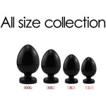 Black Color Egg Ball Shape Anal Plug With Suction Cup Adult Sex Toy, 4 Different Sizes Of Anal Massager Toys Adult Butt Plug Sex Toy For Women Men And Couple -Xxl, 2X-Large