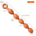16.54 Inch Eggs Shape Pull Beads Prostate Massage Liquid Silicone Toy, Extra Long Anal Plug Adult Sex Toys For Women And Men - L