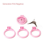 Chastity Cage Set With 4 Cock Rings, 3D Mini Honeycomb Chasity Device With Invisible Dark Lock And Keys Adult Pink Sissy Sex Toys Bdsm Penis Bondage For Mens (Pink,Generation Negative)