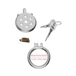 Male Cock Cage Sex Toys Flat Chastity Cage Made Of Metal Small Penis Cage With Concealed Lock And 6 Love Breathing Holes Stainless Steel Chastity Device For Bondage Of Men'S Penis (1.57In,A)