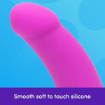 Curved Dildo - 7 Inch With Suction Cup - Flexible Anal Dildo For Men And Women - Harness Compatible Strap On - Smooth Silicone Massager Adult Sex Toy - Waterproof - Purple