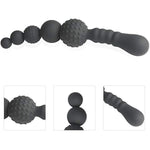 Anal Beads, Silicone Anal Butt Plug With Safe Handle And Particles G-Spot Massager For Men Women