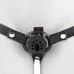 Inverted Cock Cage With 4 Circular Arc Rings And Chastity Belt, One-Piece Urine Tub Chastity Cage With Ventilation Holes Sm Extreme Bondage Sex Toy For Men (Black+Belt)