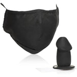 Mouth-Full Premium Silicone Dildo Face Mask For Men Women & Bdsm Couples. Breathable Cotton Face Mask With Hidden Silicone 2.8 Inch Dildo Gag. Machine Washable - Black