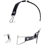 Sm Restraint Leather Head Harness Nose Hook With Metal Mouth Enlargement Ring Bondage Mouth Gags Set Slave Toys For Couples