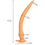 Super Long Anal Plug Dildo, Flexible Liquid Silicone Butt Plug Vaginal Anus Dilator Prostate Massage Stimulation Adult Erotic Sex Toys For Women Men (Medium) Gold