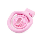 Mini Honeycomb Cock Cage Sex Toy With Invisible Lock And 4 Penis Ring Breathable Mesh Chastity Cage Bdsm Bondage Set For Men (Pink,Negative)