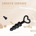 Silicone Anal Beads,Heart Shaped Anal Plug,Anal Sex Toys For Men And Women Beginners And Advanced Users,Sex Toy For Vagina,Long Butt Plug,G Spot Beads Toy (Four Beads)