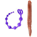 Silicone Anal Beads + 16.5 Inch Monster Double Ended Dildo