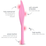 Vibrating Feather Tickler With Silk Sash, 5 Vibration Settings, Body-Safe Silicone, Fully Waterproof, And Usb Rechargeable