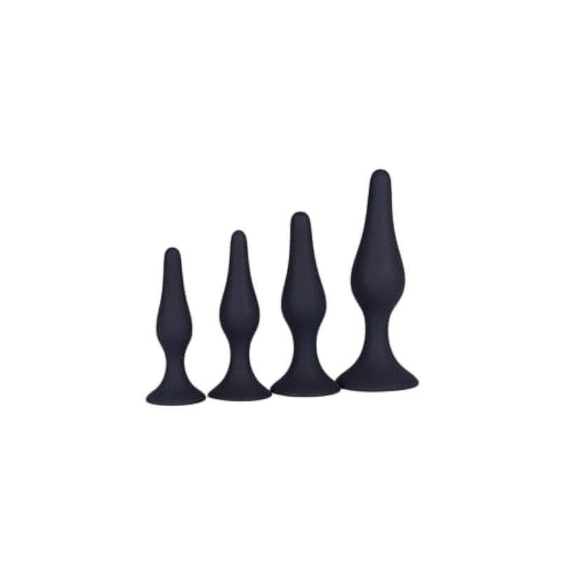 Anal Plug Prostrate Massage Silicone Butt Plugs Pack Of 4 Training Set For Beginners And Advanced Users Body-Safe Waterproof