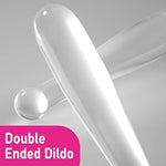 Glass Butt Plug Anal Dildo Pleasure G-Spot Wand Baseball Bat Shaped Double Ended Dildo Prostate Massager Fetish Masturbation Sex Toy For Women Men (L) Transparent