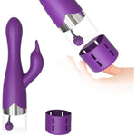 Silicone Rabbit Vibrator With 7 Vibration Modes Heating And Squirting Function Clitoral Vibrator For G-Spot And Nipple Stimulation Adult Sex Toy For Female Solo Or Couples Play