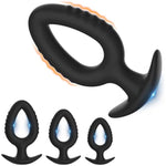Wearable Silicone Threaded Anal Plug Training Set 3Pcs Butt Plug Sex Toy Waterproof Hollow Butt Plug With Anchor Base