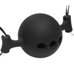 Hinder Breathable Silicone Ball Gag With Nipple Clamps, Black, (Ad699)