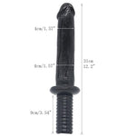12.2 inch Long Realistic Dildo with Handle, Waterproof G Spot Dildo Anal Dildo with Textures Adult Sex Toy for Women - Black