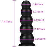 Anal Bead Butt Plug Trainer - Anal Bead Butt Plug Dildo With 5 Gradual Large Bead, Anus Dilator Anal Ball Anal Plug Prostate Massage Vaginal Anal Sex Toys For Men Women (Black)