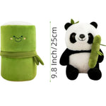 Panda Stuffed Animals Panda Bamboo Plush Toy 9.8 Inch/25Cm Bamboo Tube Panda Pillow Stuffed Panda Bear Plushies Panda Doll Gifts For Boys Girls, Black