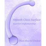 Purple Glass Double-Ended Wand for Men and Women - 8.3 Inch Anal Hook G Spot Stimulator