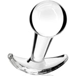 Glass Anal Plug With Curved Based For Comfortable Long Term Wear Transparent Butt Plug Prostate Massager Sex Toy With Long Stem For Women Men Masturbation