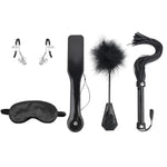 Bondage Kit For Sex 5Pcs Restraints With Paddle Flogger Feather Tickle Bell Clips Satin Blindfold For Women Men