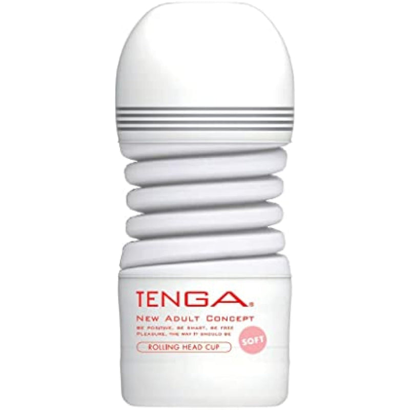 TENGA TOC-203S Gentle Rolling Head Pre-Lubricated Male Masturbator Vacuum Cup with Powerful Suction White