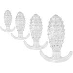 4Pcs Anal Training Kit Analplug Butt Plugs Set For Men Massage Prostate Wearable Anal Dilator Adult Sex Toys Massage For Women G Spot (Transparent)