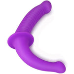 Dual Ended Strap-On Realistic Dildo G-Spot Anal Butt Plug Sex Toys For Couple, Silicone Material