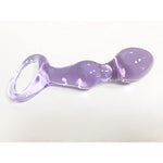 Glass Dildo Anal Beads, Crystal Anal Beads Pleasure Wand Butt Plug G-Spot P-Spot Massager Pleasure Wand Penis Anal Sex Toys For Men Women, Light Purple