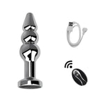 Anal Vibrating Butt Plug, Metal Anal Plug Vibrator Anal Dildo Prostate Massager With 10 Vibrations, Anal Sex Toys Large With Remote Control, Graduated Adult Toys For Men Women (Vibrating F)