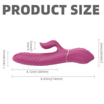 Vaginal Massage Stick - Dual Head Vibration, Synchronized Stimulation Of Clitoral G-Spot, Impact Mode, Silicone Masturbator Sex Toy (Claret)