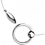 Male Prostate Toy, Stainless Anal Prostate Massage Stimulate Massager Balls Nylon Thread Pull Ring Anal Prostate Massager Vagina Anal Plug Trainer Sex Toys for Adult Women,Men and Couples. (L)