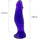 Realistic Cute Purple Dildos-Flexible Realistic Penis Anal Toys With Strong Suction Cup Small Anal Dildos Monster Dildo Sex Toys For Beginner Women/Men Soft Anal Dildo Anal Sex Toys (S)